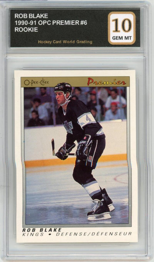 1990-91 OPC Premier #4 Rob Blake Rookie RC Hockey Graded Mint HCWG 10 Image 1