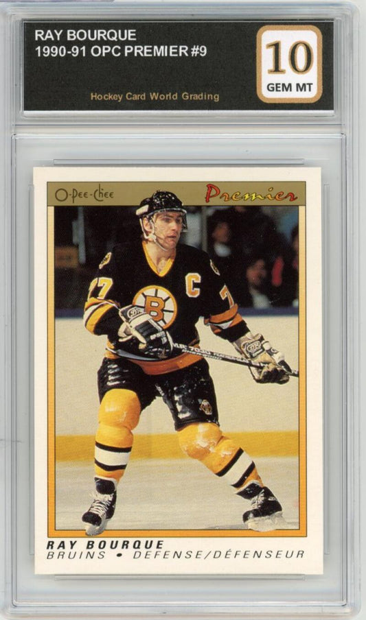 1990-91 OPC Premier #9 ray Bourque Hockey Graded Gem Mint HCWG 10 Image 1