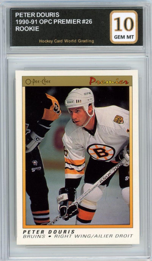 1990-91 OPC Premier #26 Peter Douris Rookie RC Hockey Graded Mint HCWG 10 Image 1