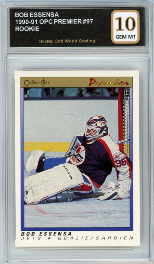 1990-91 OPC Premier #29 Bob Essensa Rookie RC Hockey Graded Mint HCWG 10 Image 1