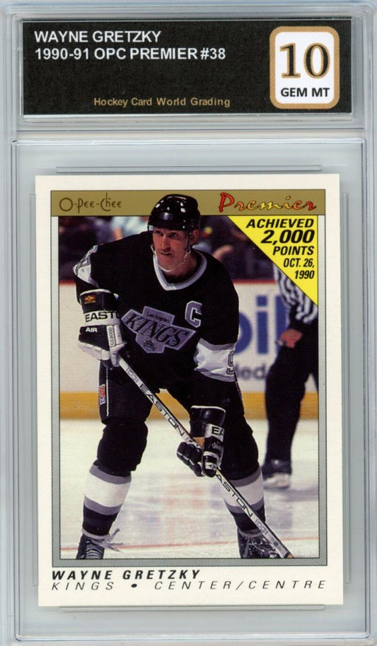 1990-91 OPC Premier #38 Wayne Gretzky Hockey Graded Mint HCWG 10 Image 1