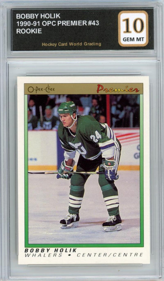 1990-91 OPC Premier #43 Bobby Holik Rookie RC Hockey Graded Mint HCWG 10 Image 1