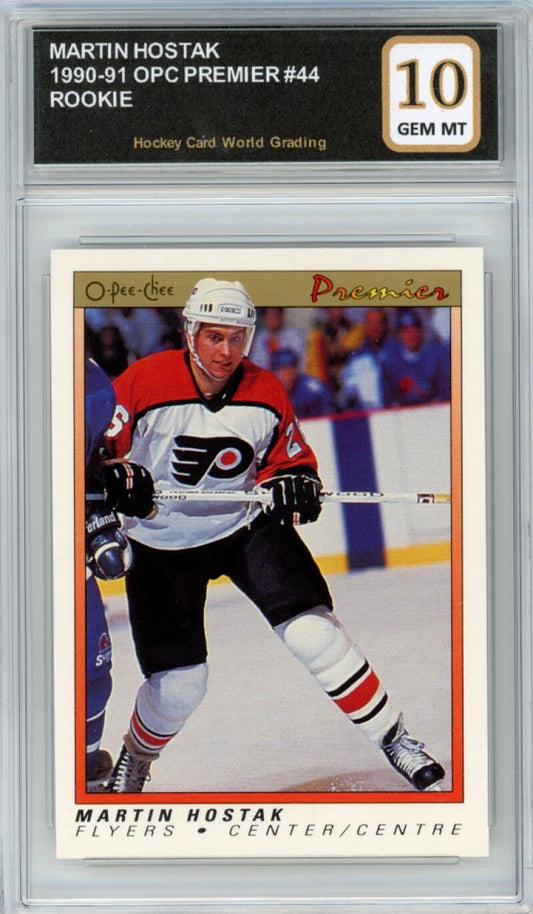 1990-91 OPC Premier #44 Martin Hostak Rookie RC Hockey Graded Mint HCWG 10 Image 1