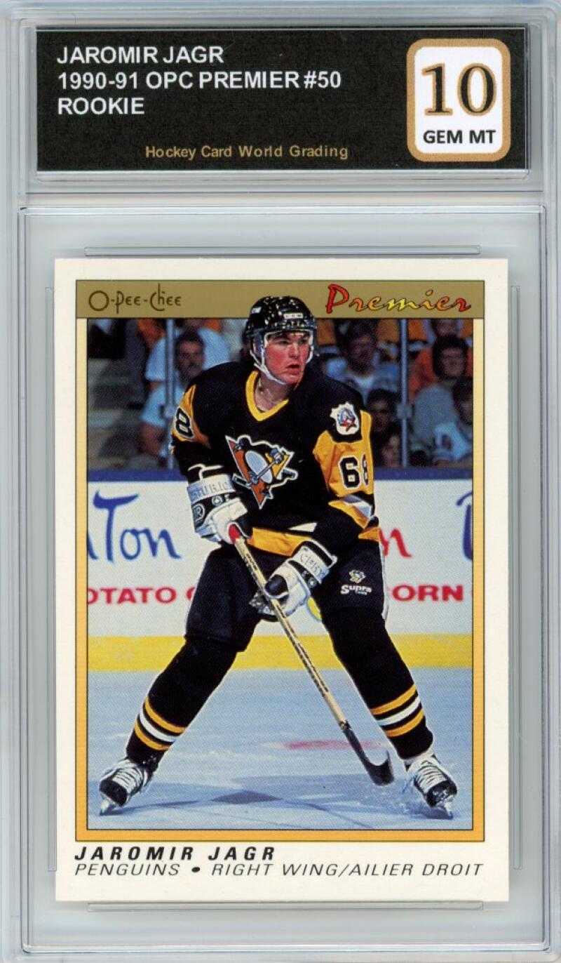 1990-91 OPC Premier #50 Jaromir Jagr Rookie RC Hockey Graded Mint HCWG 10 Image 1