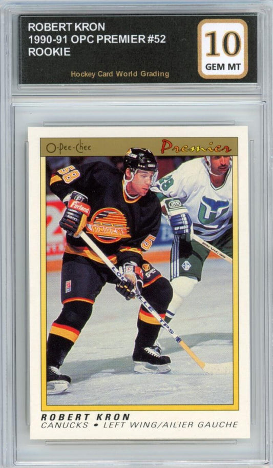 1990-91 OPC Premier #52 Robert Kron Rookie RC Hockey Graded Mint HCWG 10 Image 1
