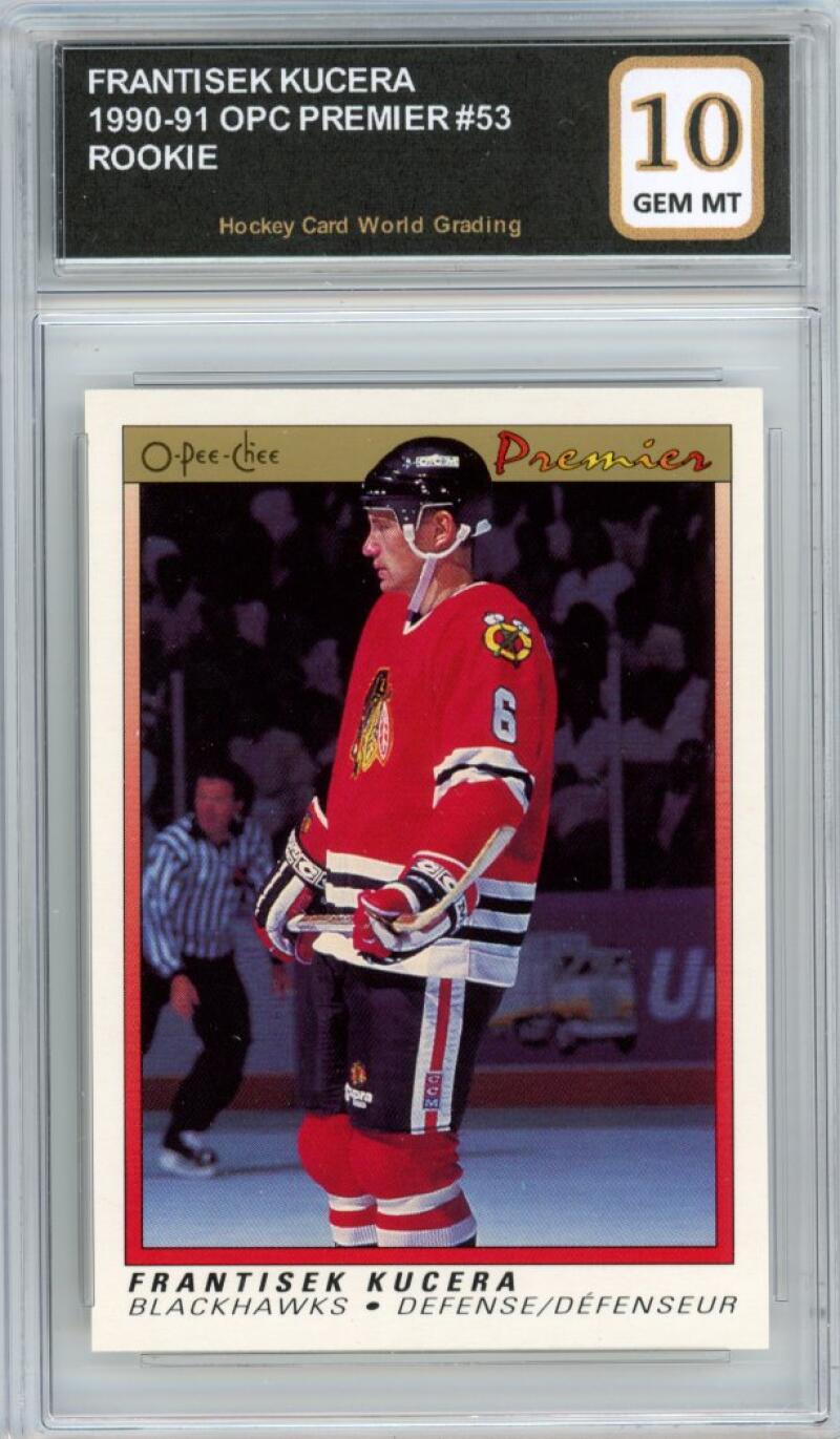 1990-91 OPC Premier #53 Frantisek Kucera Rookie RC Hockey Graded Mint HCWG 10 Image 1