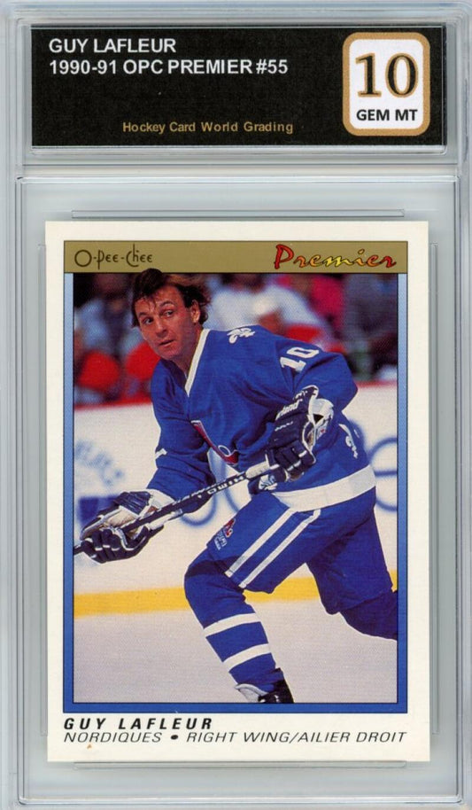 1990-91 OPC Premier #55 Guy Lafleur Hockey Graded Mint HCWG 10 Image 1