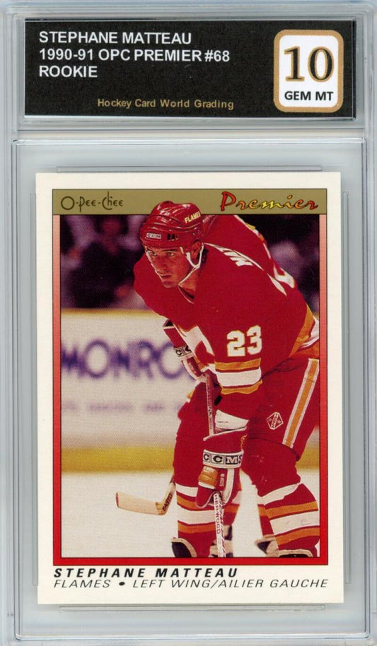 1990-91 OPC Premier #68 Stephane Matteau Rookie RC Hockey Graded Mint HCWG 10 Image 1