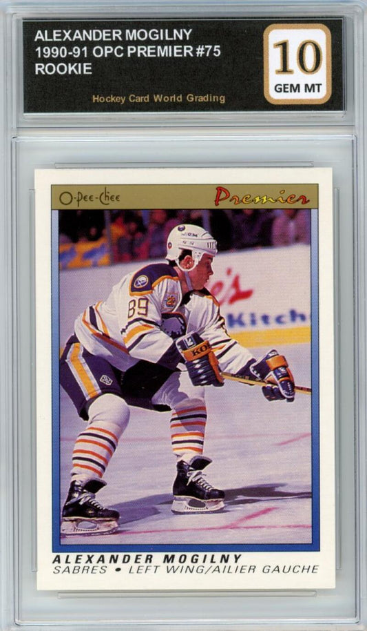 1990-91 OPC Premier #75 Alexander Mogilny Rookie RC Hockey Graded Mint HCWG 10 Image 1