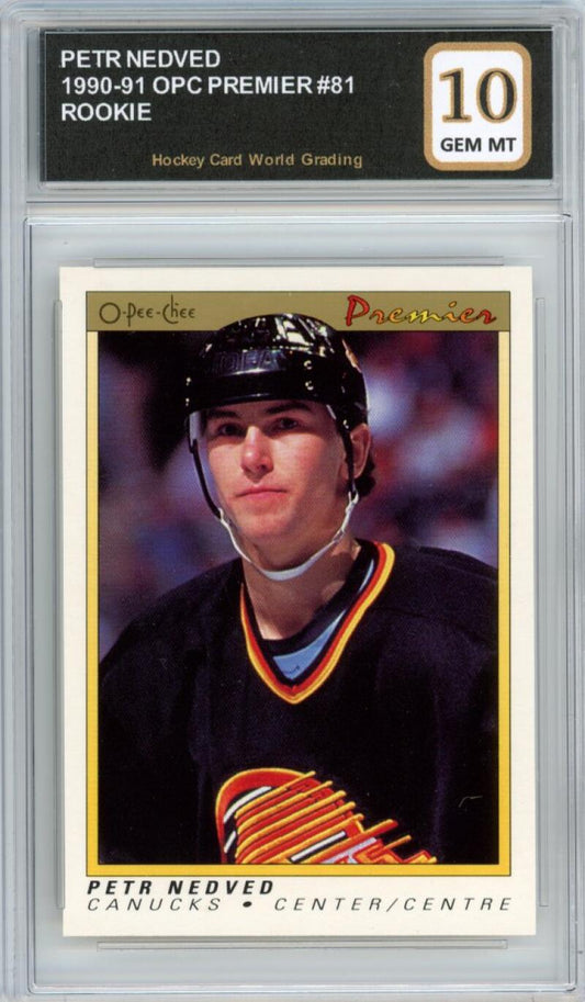 1990-91 OPC Premier #81 Petr Nedved Rookie RC Hockey Graded Mint HCWG 10 Image 1
