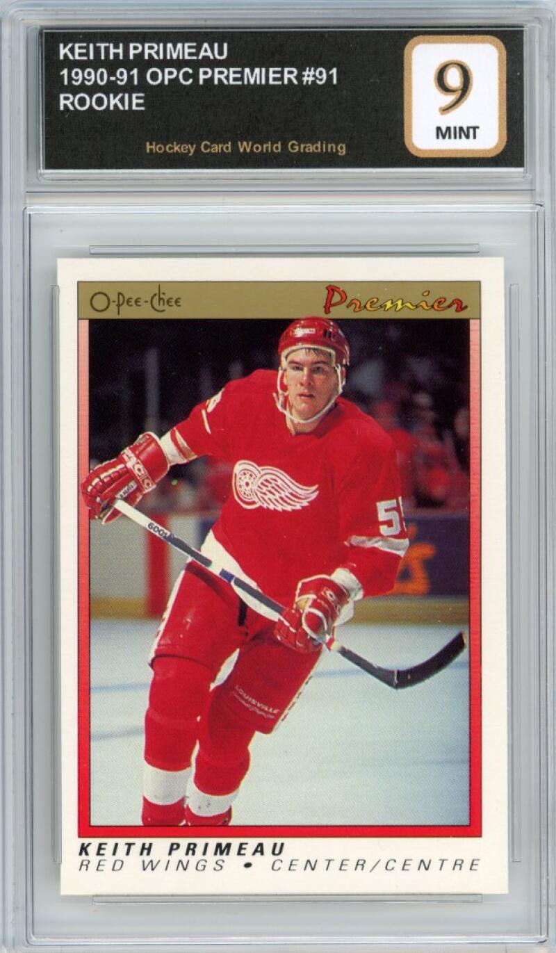 1990-91 OPC Premier #91 Keith Premeau Rookie RC Hockey Graded Mint HCWG 9 Image 1