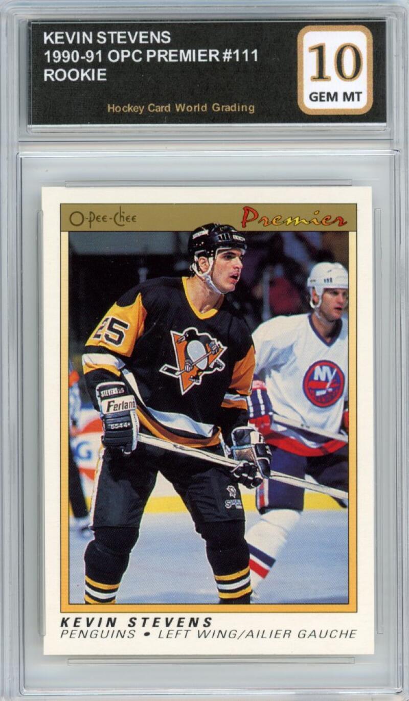 1990-91 OPC Premier #111 Kevin Stevens Rookie RC Hockey Graded Mint HCWG 10 Image 1