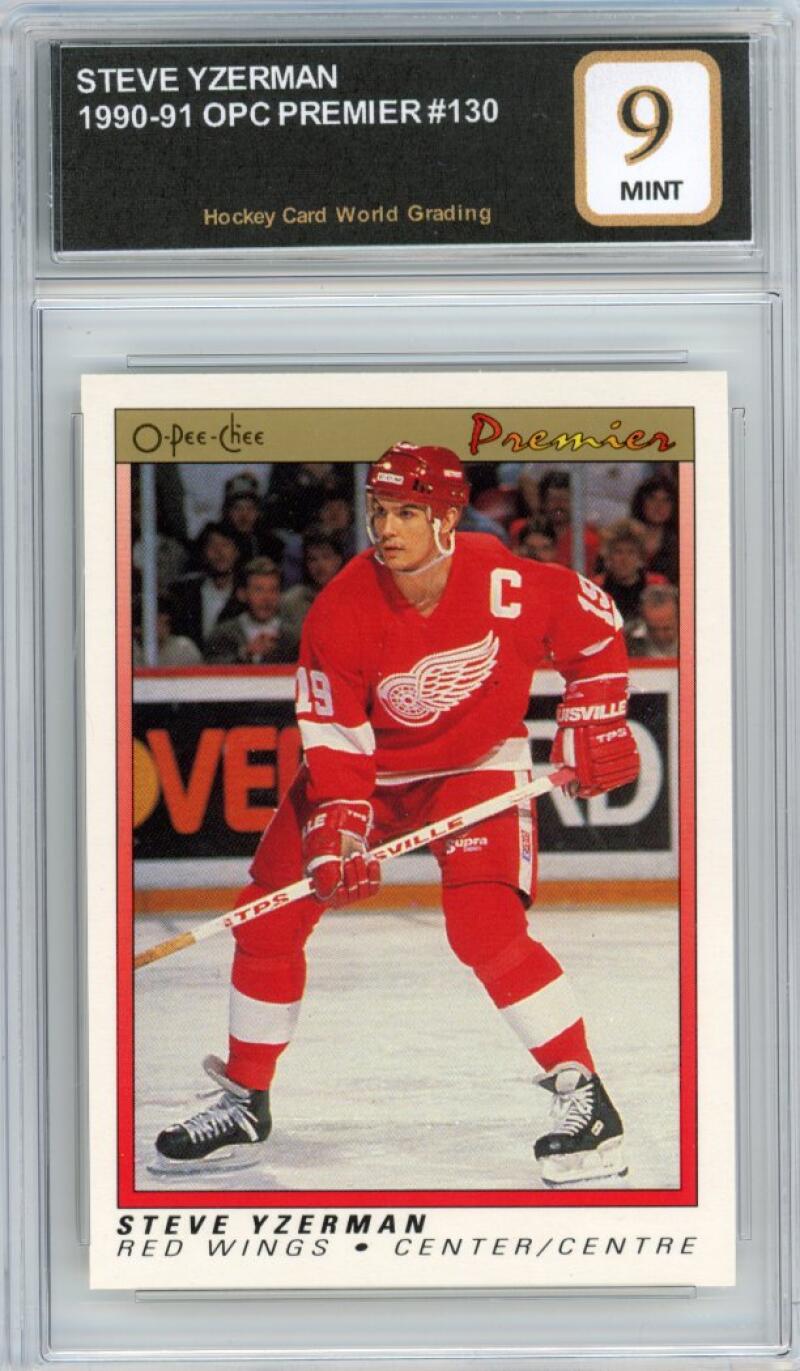 1990-91 OPC Premier #130 Steve Yzerman Hockey Graded Mint HCWG 9 Image 1