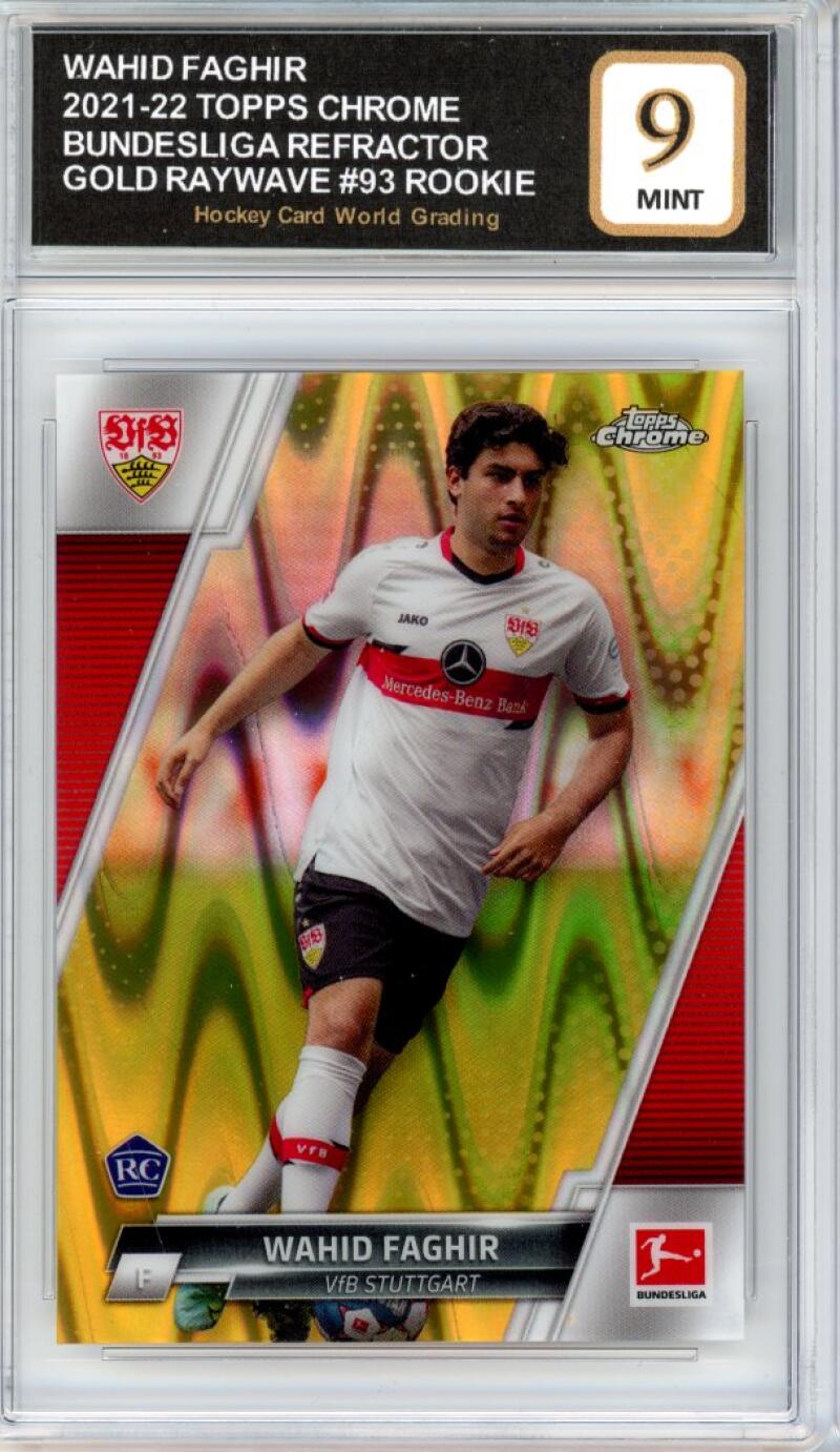 2021-22 Topps Chrome Bun. Refractor Gold Raywave Wahid Faghir Rookie HCWG 9 Image 1