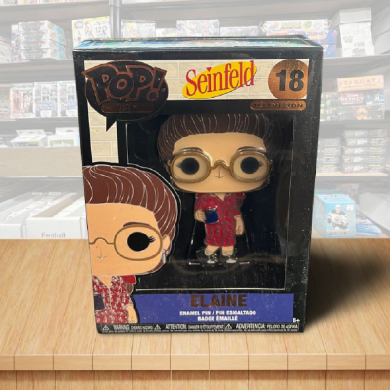 Funko Pop Pin - 18 Seinfeld Television - Elaine - Enamel Collectors 4" Pin Image 1