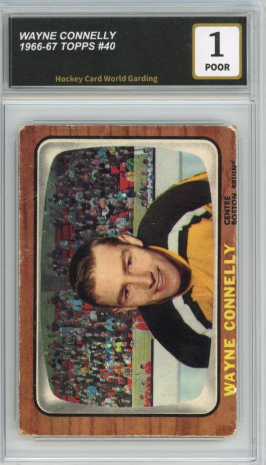 1966-67 Topps #40 Wayne Connelly Hockey Card Vintage Graded HCWG 1 Image 1