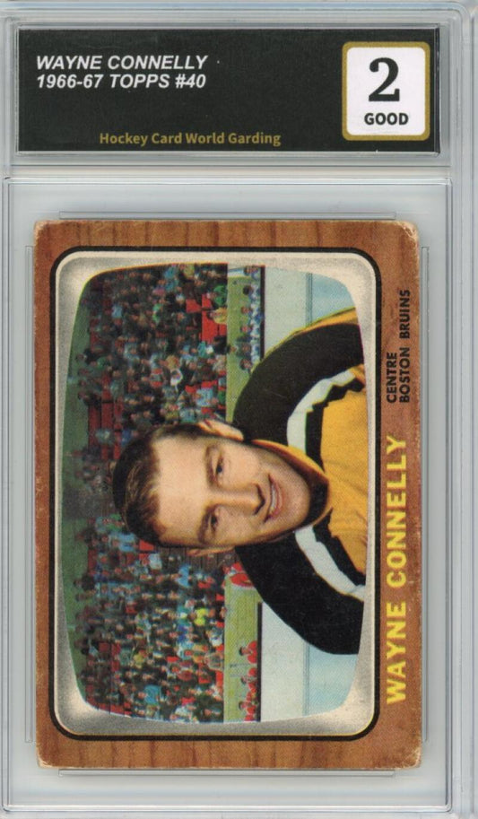 1966-67 Topps #40 Wayne Connelly Hockey Card Vintage Graded HCWG 2 Image 1