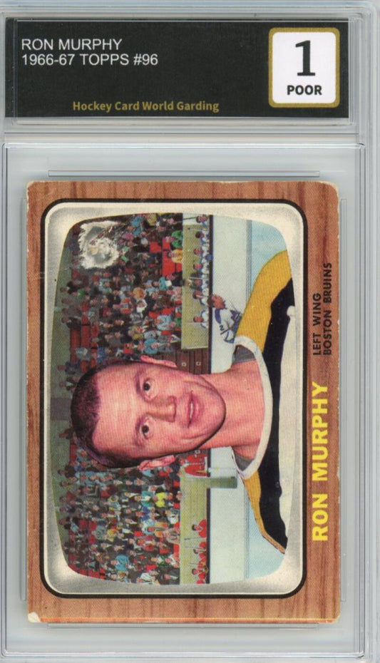 1966-67 Topps #96 Ron Murphy Hockey Card Vintage Graded HCWG 1 Image 1