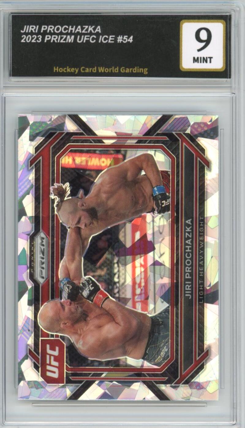2023 Panini Prizm UFC Ice #54 Jiri Prochazka Graded Mint HCWG 9 Image 1
