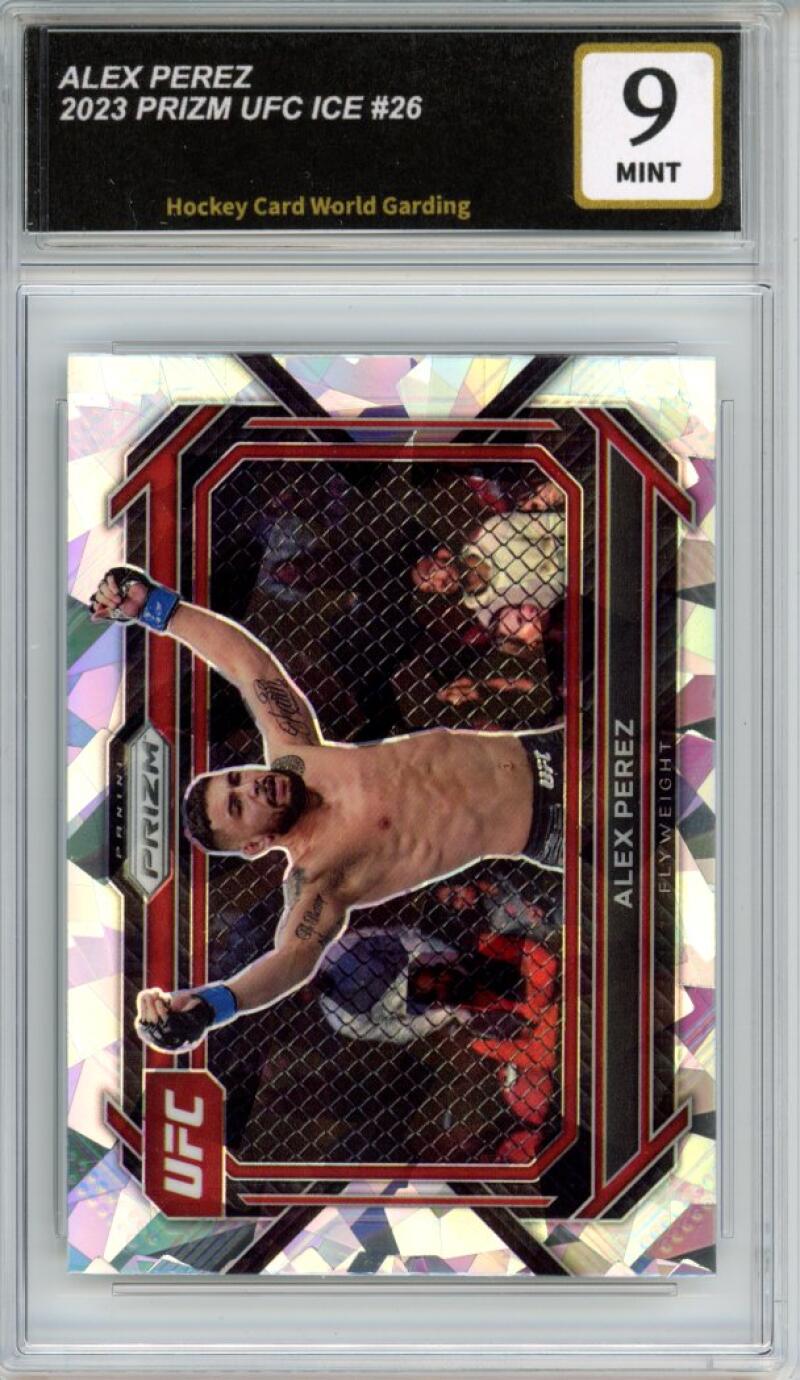2023 Panini Prizm UFC Ice #26 Alex Perez Graded Mint HCWG 9 Image 1