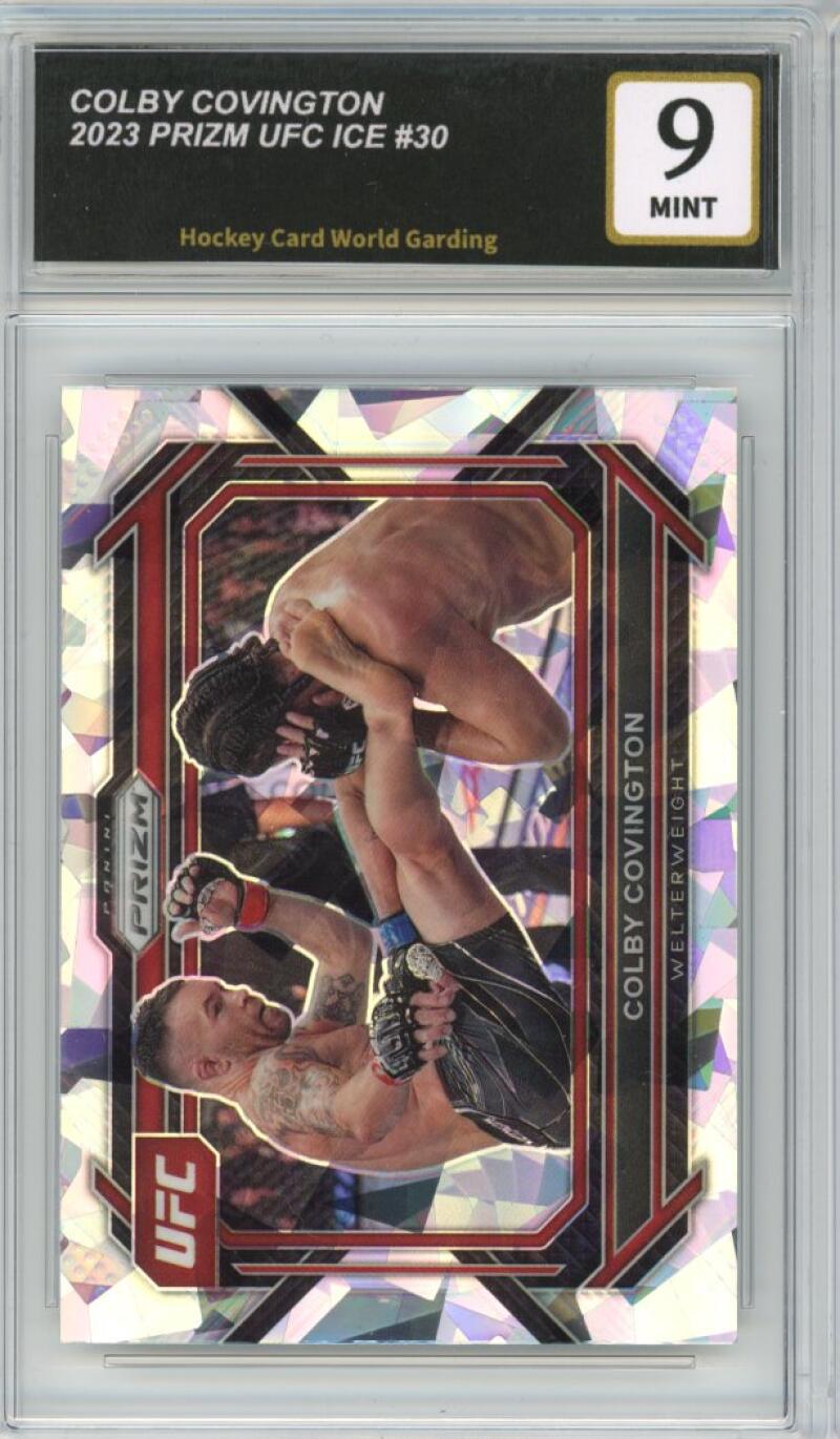 2023 Panini Prizm UFC Ice #30 Colby Covington Graded Mint HCWG 9 Image 1