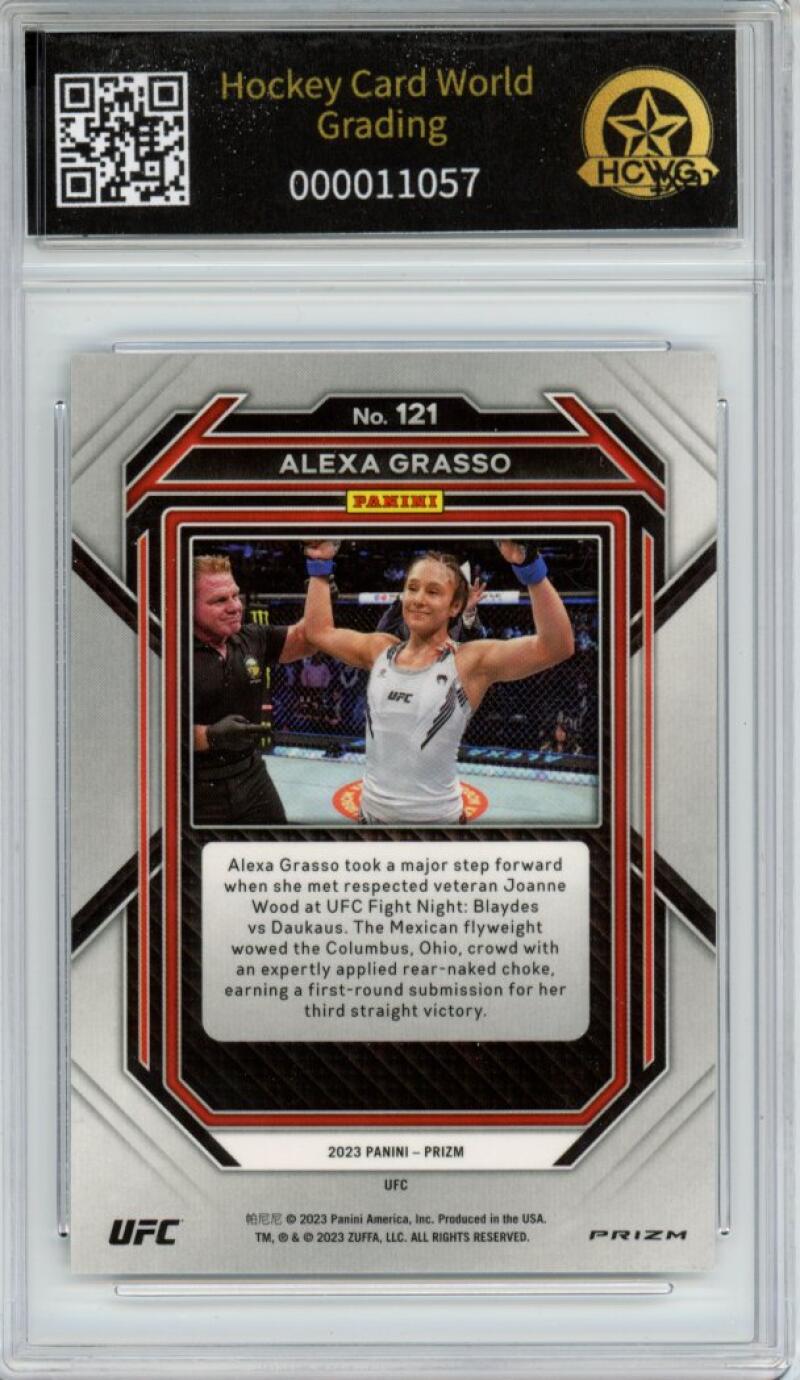 2023 Panini Prizm UFC Ice #121 Alexa Grasso Graded Mint HCWG 9 Image 2