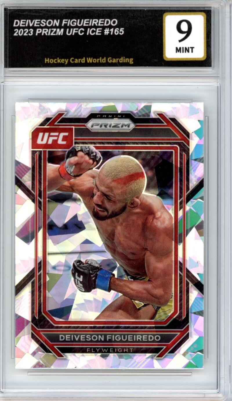 2023 Panini Prizm UFC Ice #165 Deiveson Figueiredo Graded Mint HCWG 9 Image 1