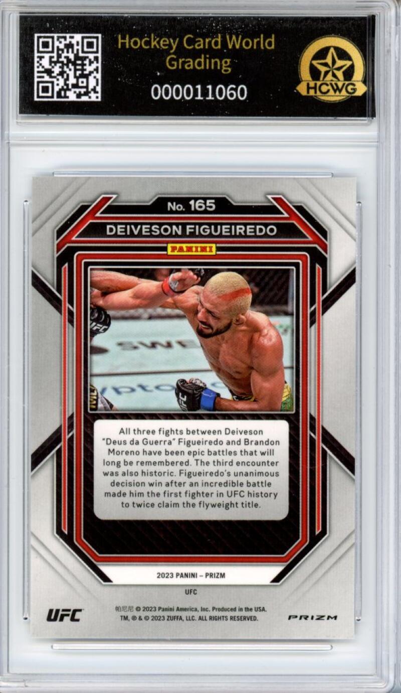 2023 Panini Prizm UFC Ice #165 Deiveson Figueiredo Graded Mint HCWG 9 Image 2
