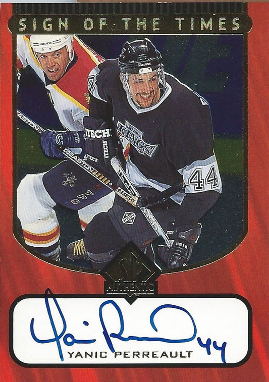 1997-98 SP Authentic YANIC PERREAULT Sign of the Times Autograph 00245
