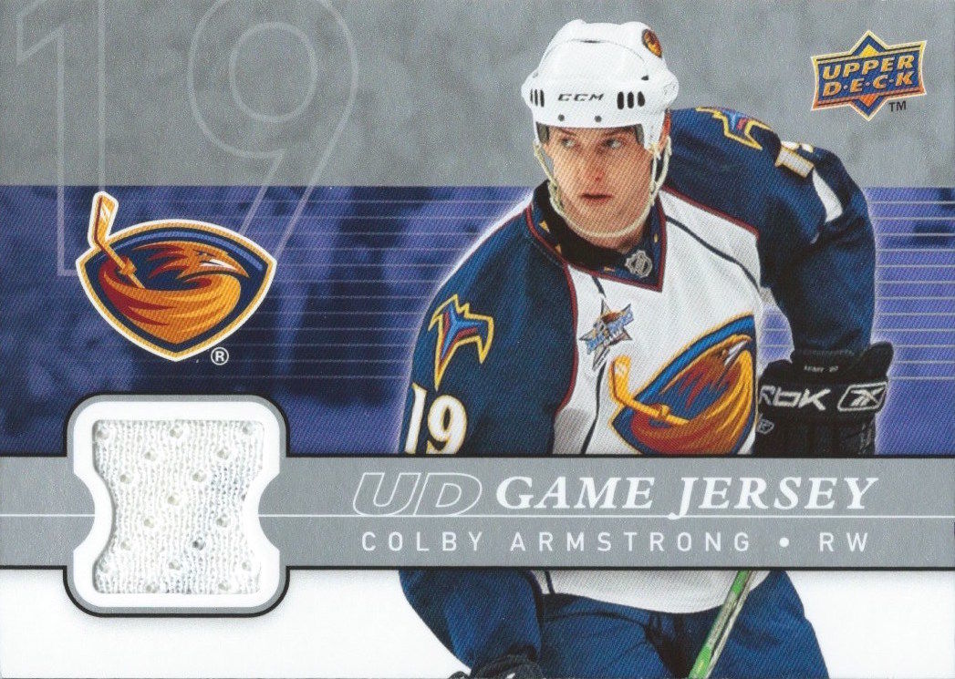  2008-09 Upper Deck Game Jersey COLBY ARMSTRONG NHL Hockey 00822 Image 1