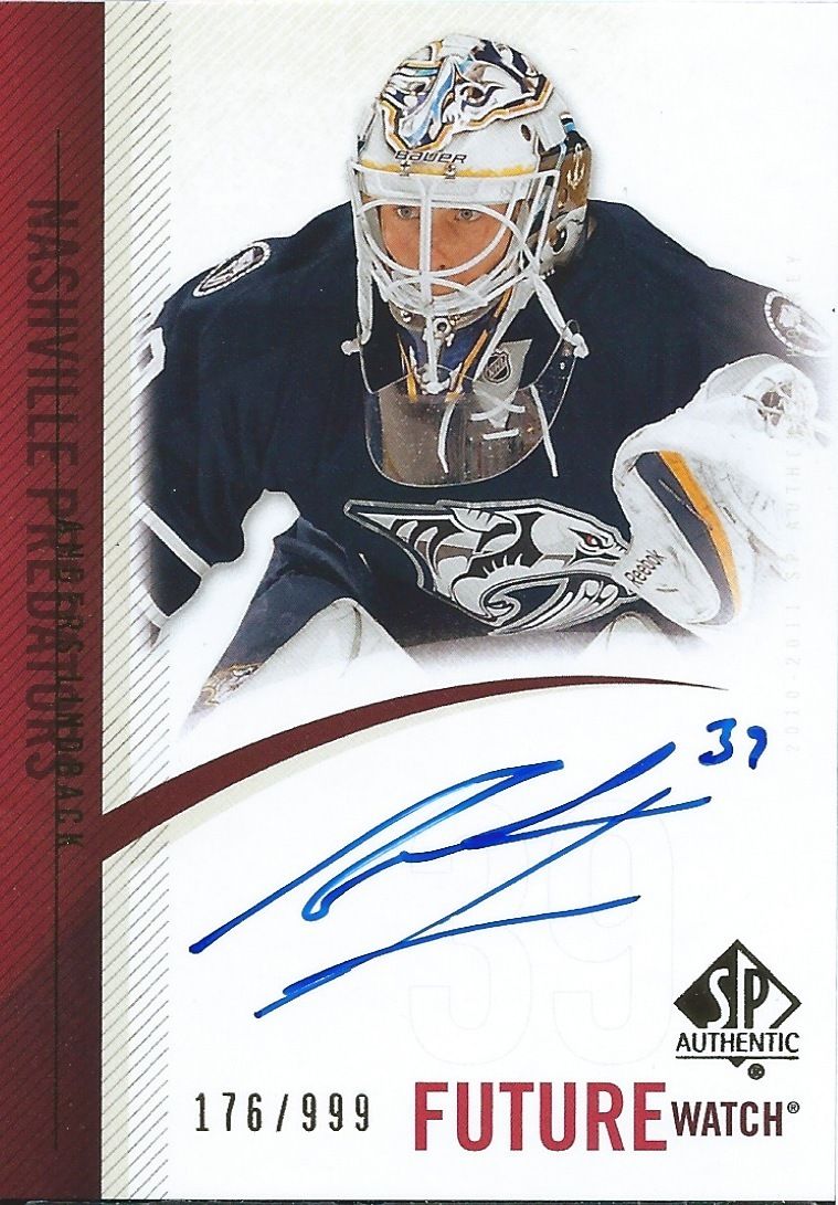  2010-11 SP Authentic ANDERS LINDBACK Auto/RC #/999 Rookie UD 00677 Image 1