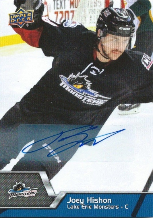 2014-15 Upper Deck AHL JOEY HISHON Auto Signatures NHL Autograph 00114
