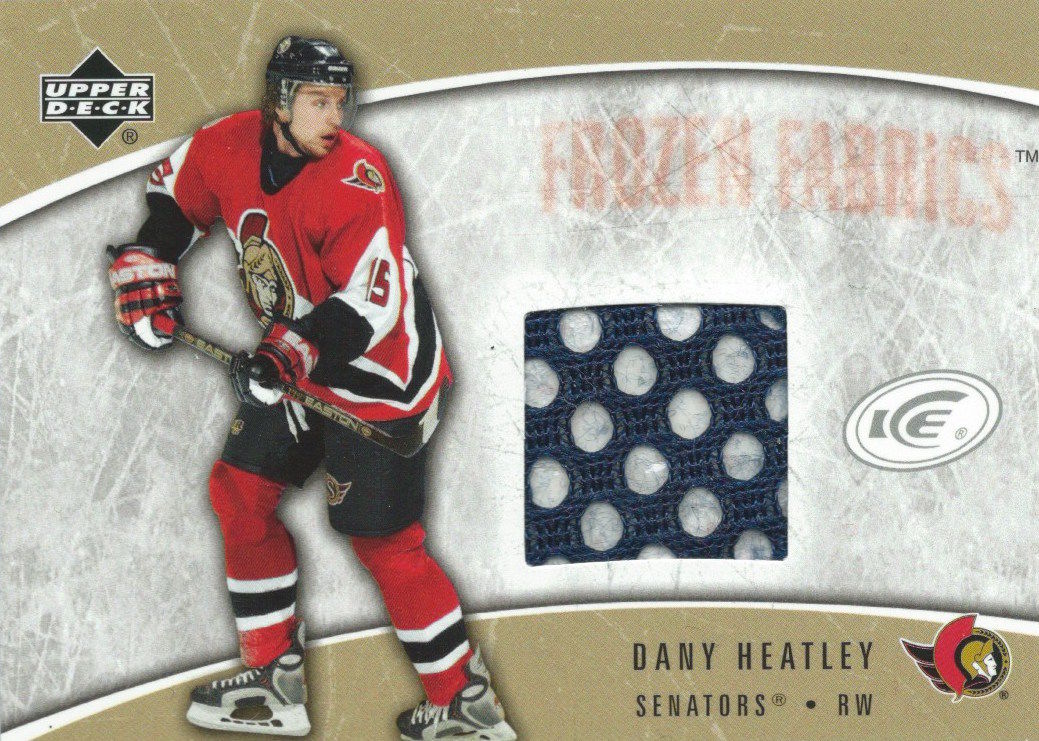  2005-06 Upper Deck Ice Frozen Fabrics DANY HEATLEY Jersey 01714 Image 1