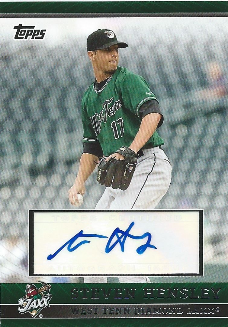  2011 Topps Pro Debut Prospect STEVEN HENSLEY Auto Signature 01322 Image 1