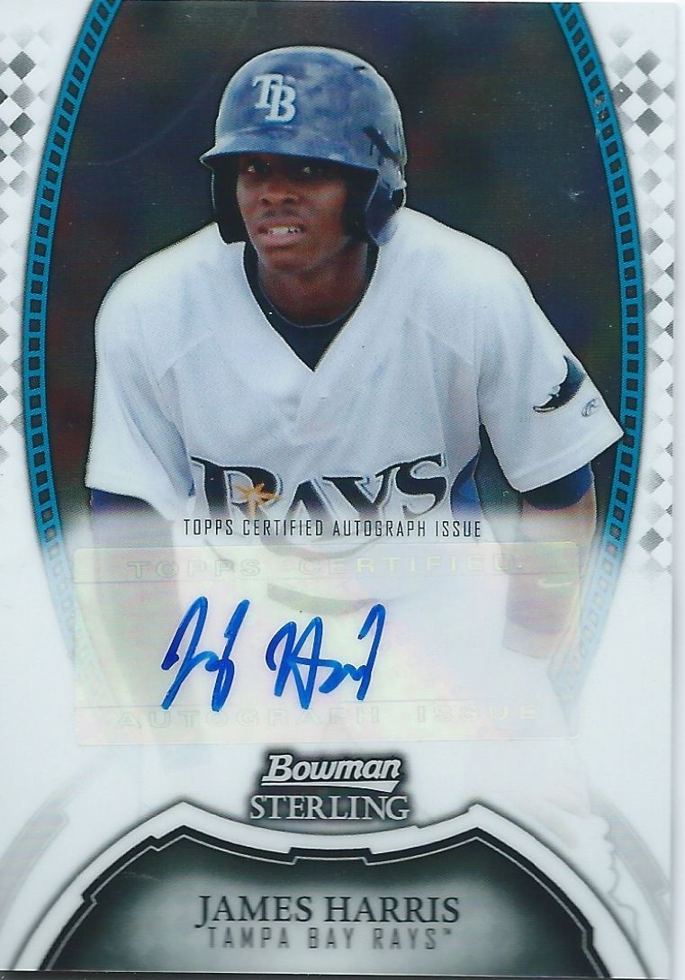  2011 Bowman Sterling Prospects JAMES HARRIS Auto Signature MLB 01334 Image 1