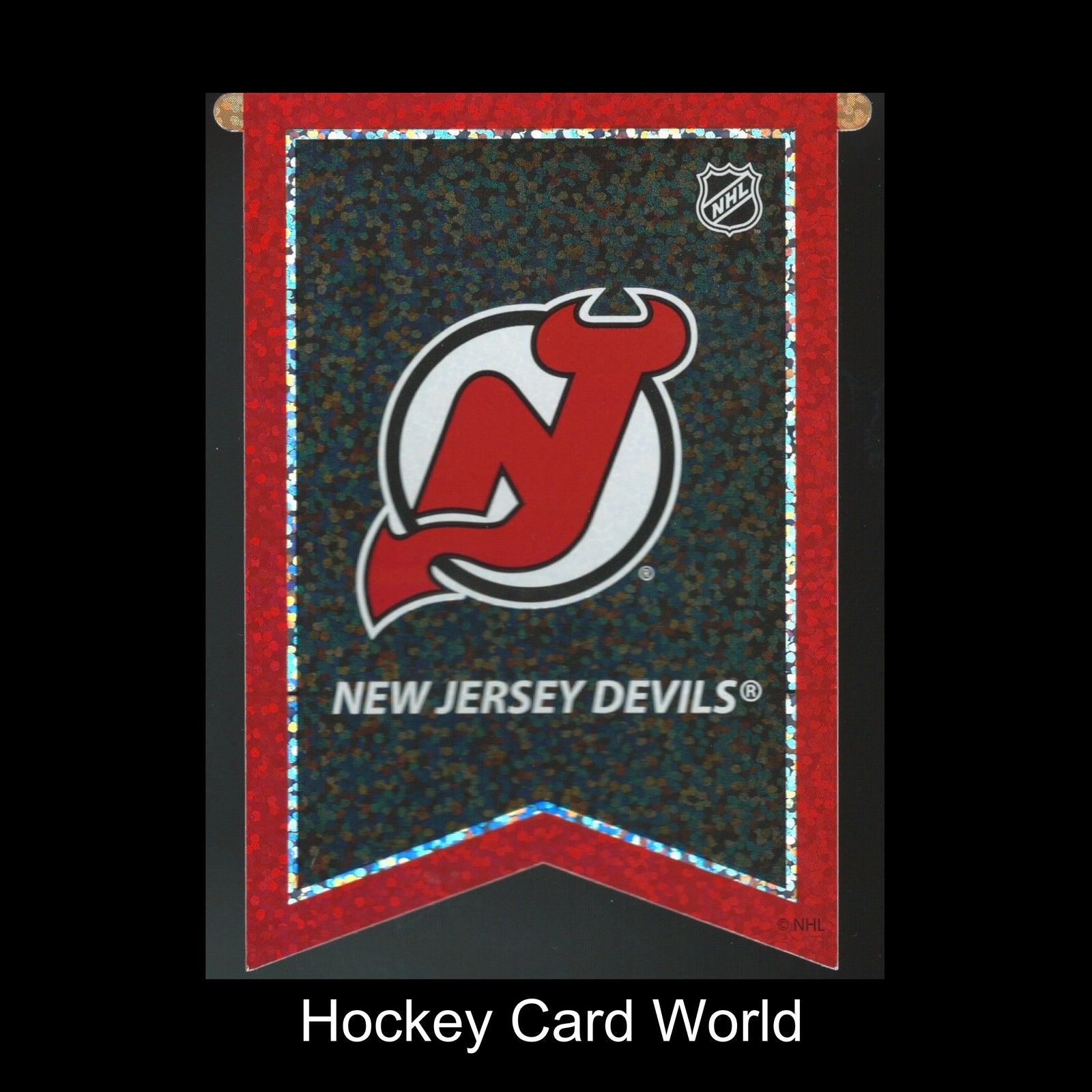  New Jersey Devils 3"x4" NHL Licensed Banner Sparkle Decal Sticker Image 1