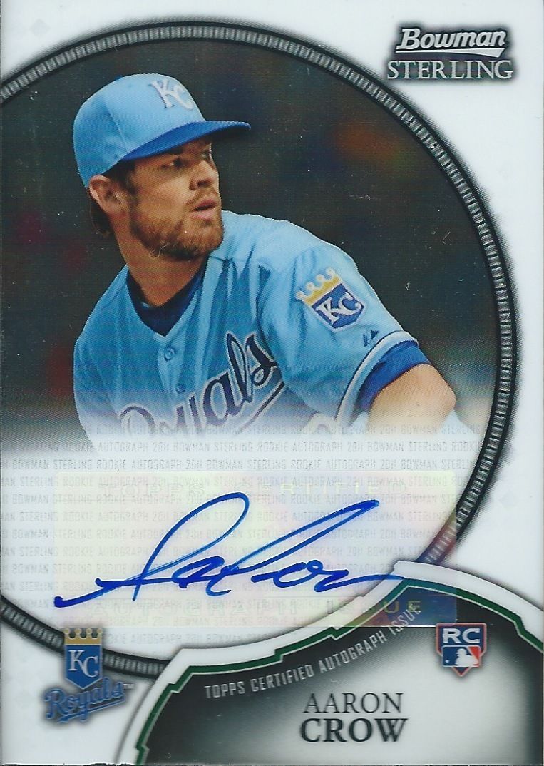  2011 Bowman Sterling Rookie AARON CROW Auto Signature Autographs MLB 01338 Image 1