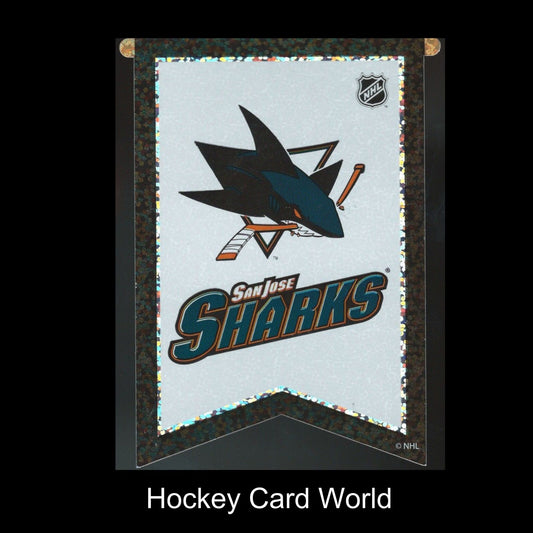  San Jose Sharks 3"x4" NHL Licensed Banner Sparkle Decal Sticker Image 1