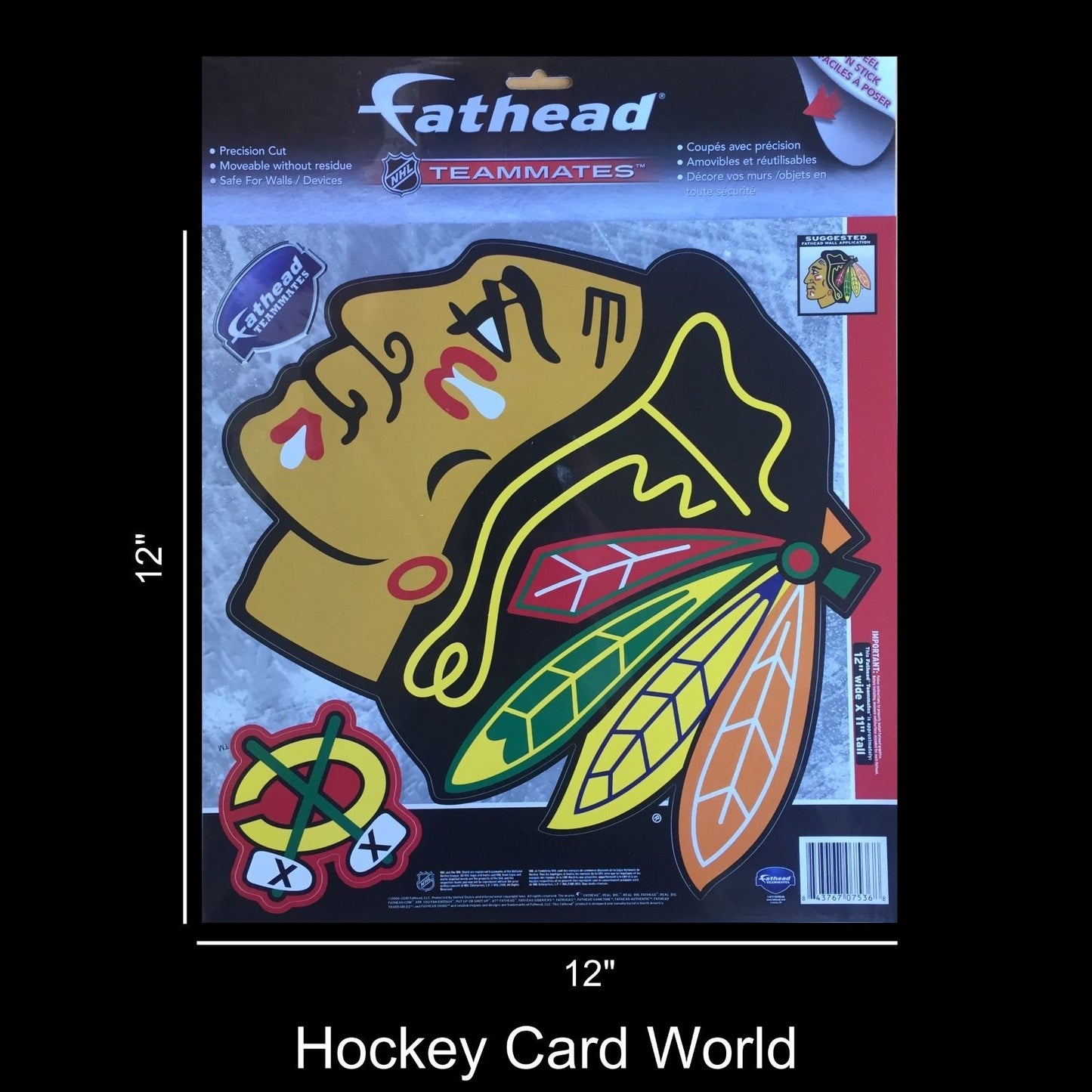 Chicago Blackhawks 12" Fathead Jumbo Multi-Use Coloured Decal Sticker