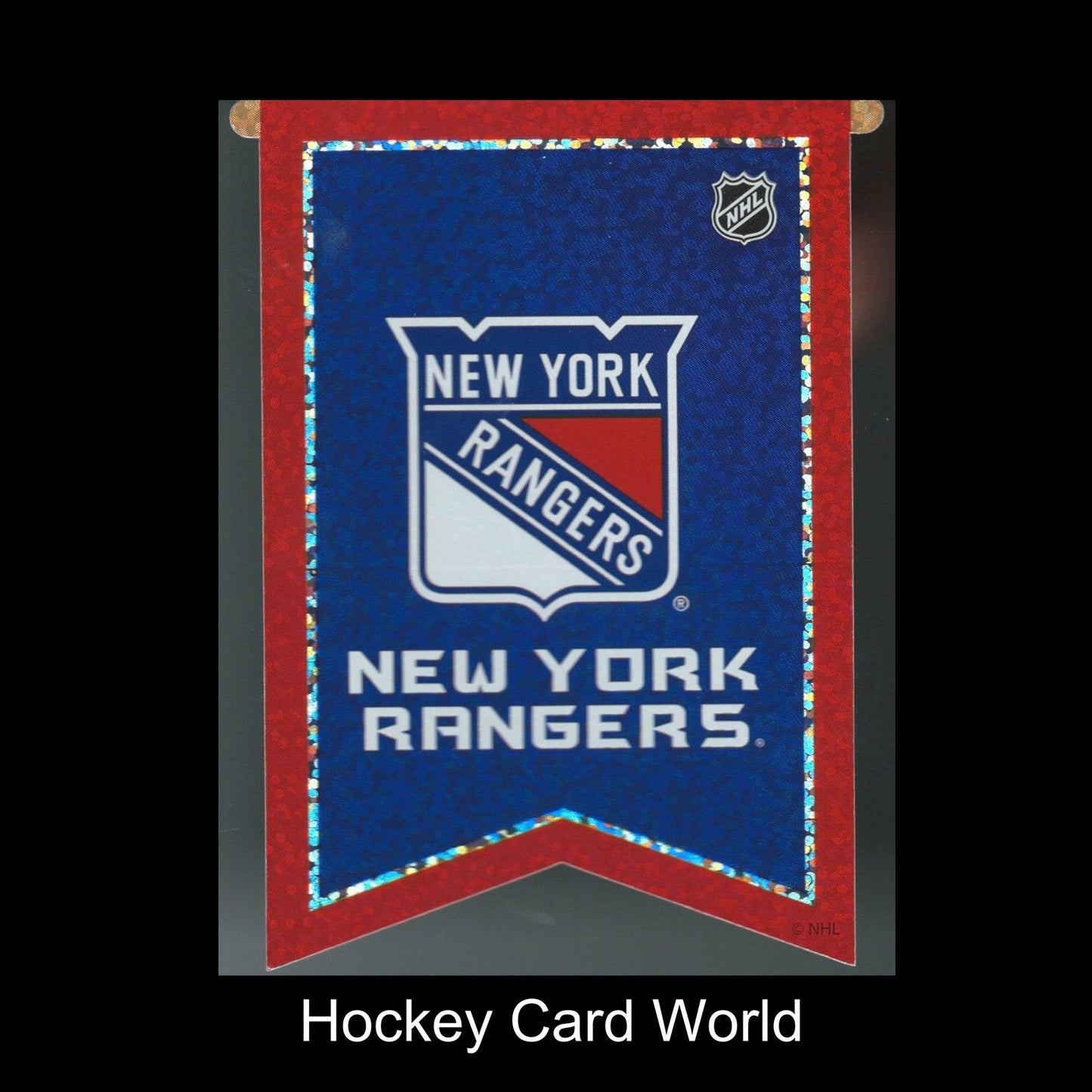  New York Rangers 3"x4" NHL Licensed Banner Sparkle Decal Sticker Image 1
