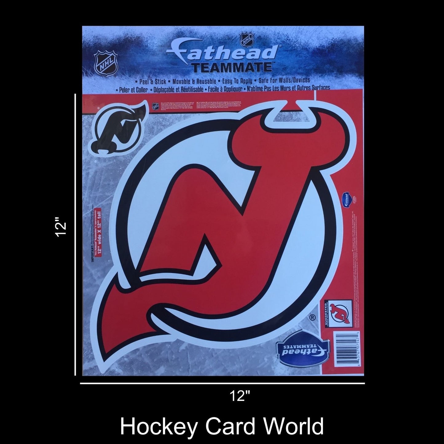 New Jersey Devils 12" Fathead Jumbo Multi-Use Coloured Decal Sticker