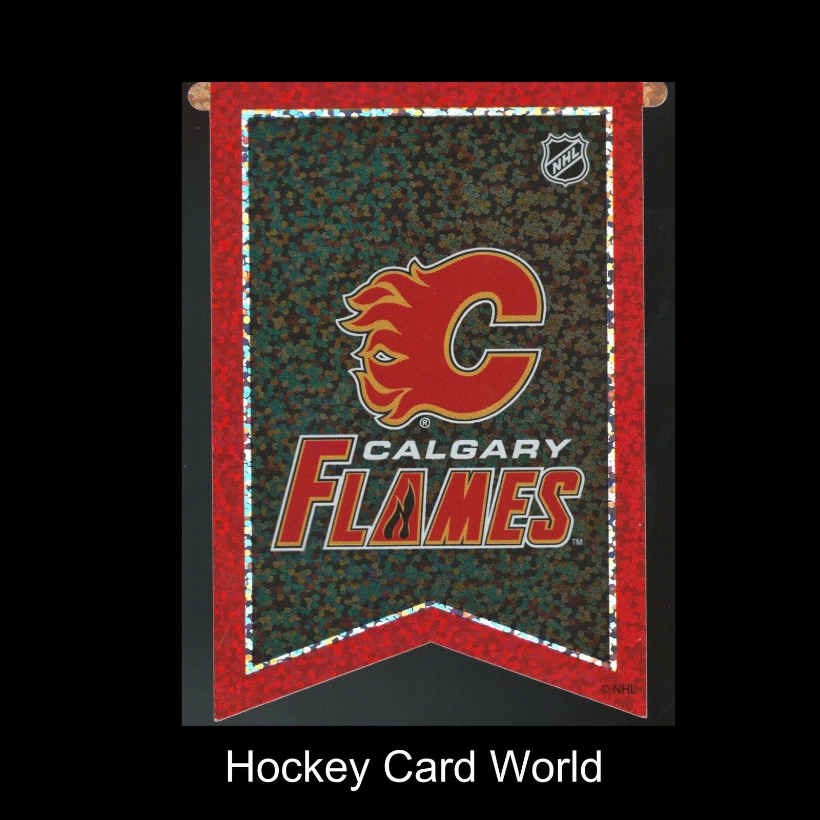  Calgary Flames 3"x4" NHL Licensed Banner Sparkle Decal Sticker Image 1