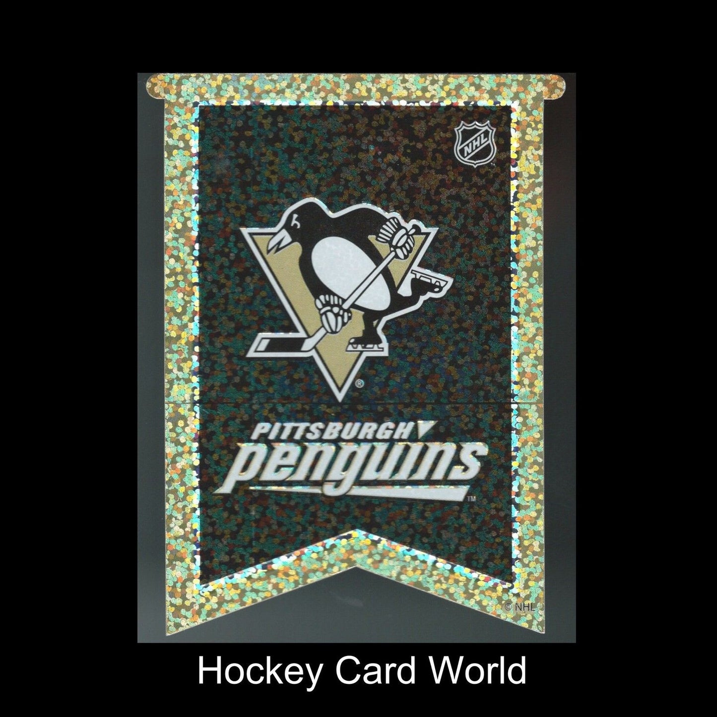 Pittsburgh Penguins 3"x4"  Licensed Banner Sparkle Decal Sticker