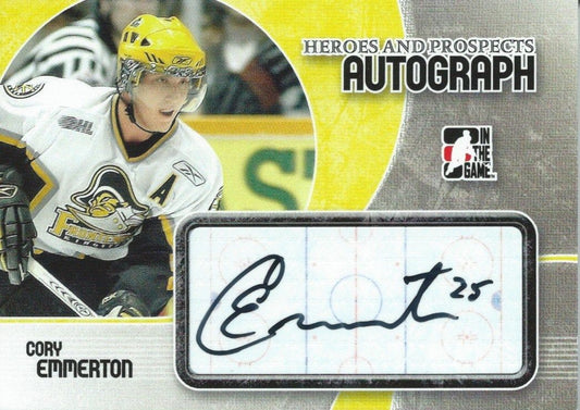  2007-08 ITG Heroes and Prospects CORY EMMERTON Auto Autographs 00825 Image 1