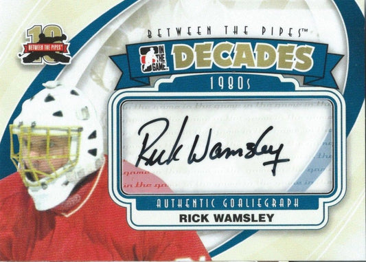 2011-12 Between the Pipes Decades RICK WAMSLEY Auto In the Game 00428