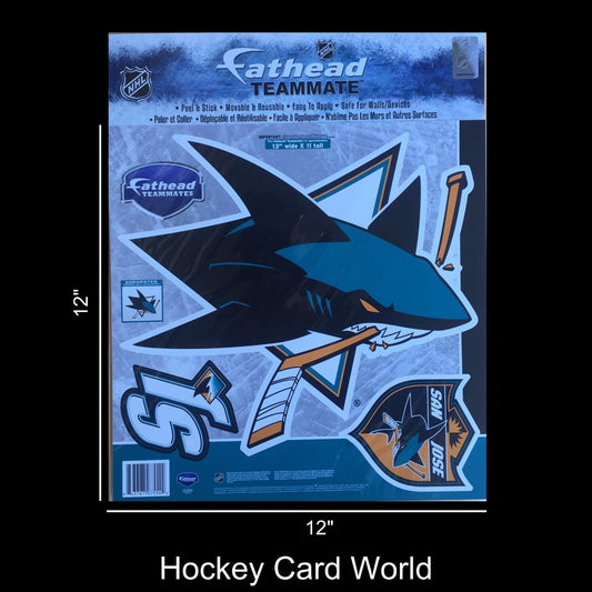 San Jose Sharks 12" Fathead Jumbo Multi-Use Coloured Decal Sticker