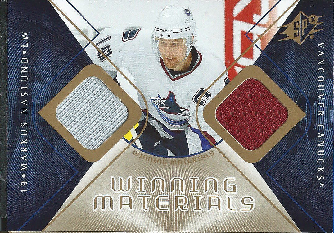 2007-08 Upper Deck SPX Materials MARKUS NASLUND Dual Jersey NHL UD 01947