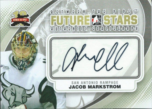 2011-12 Between the Pipes JACOB MARKSTROM Auto Autographs In Game 00494