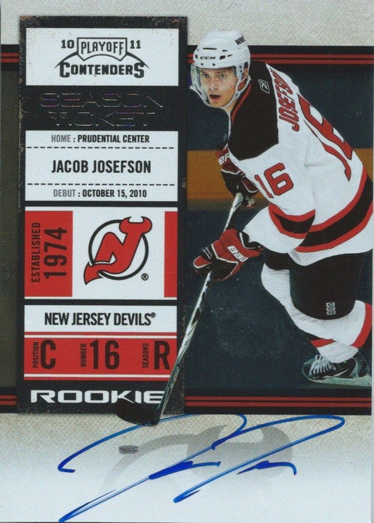  2010-11 Playoff Contenders JACOB JOSEFSON Auto Rookie RC Signature 00034 Image 1