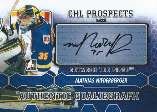 2012-13 Between the Pipes MATHIAS NIEDERBERGER Auto Goaliegraph 00409
